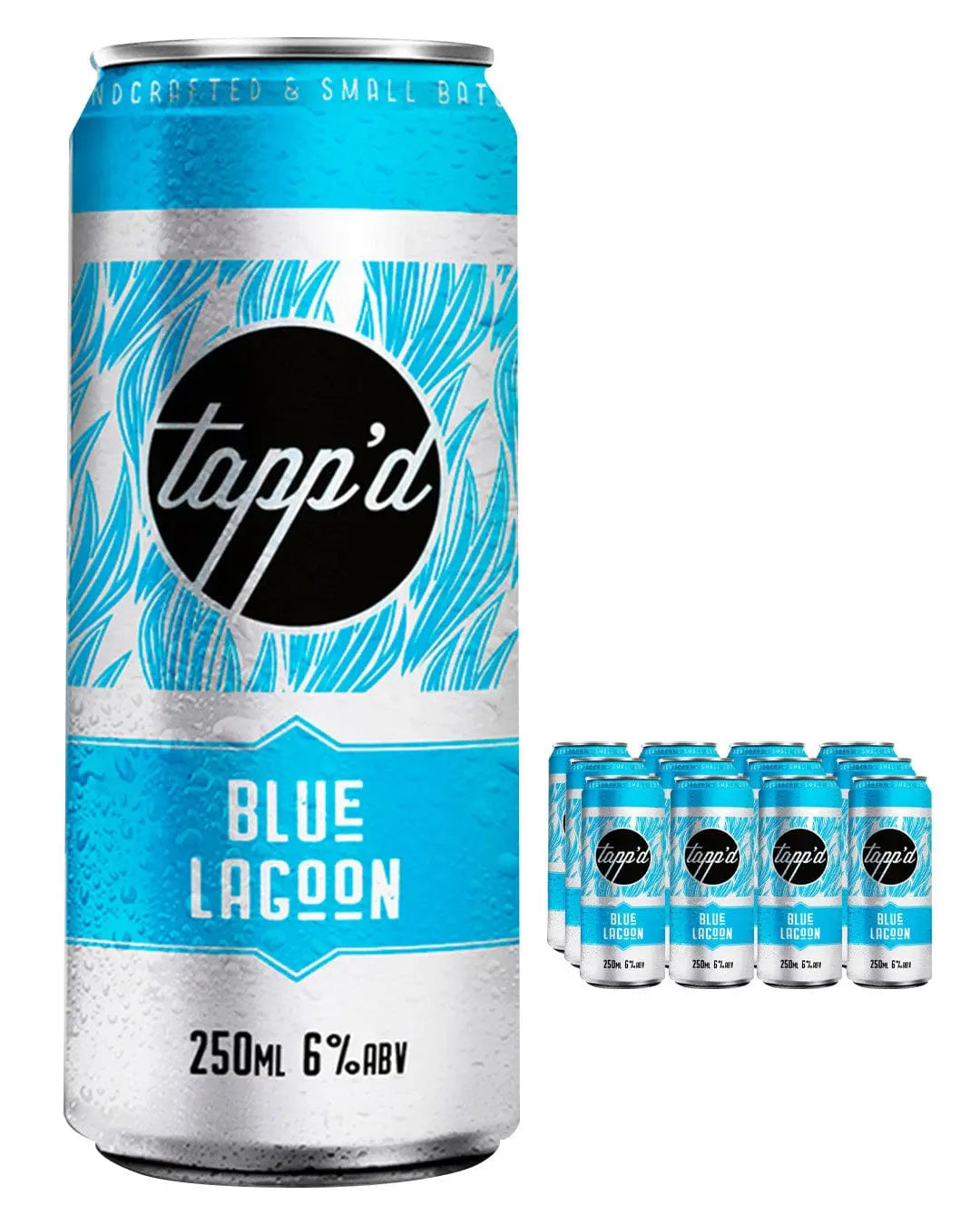 Tapp'd Blue Lagoon Premixed Cans Multipack, 12 x 250 ml Ready Made Cocktails