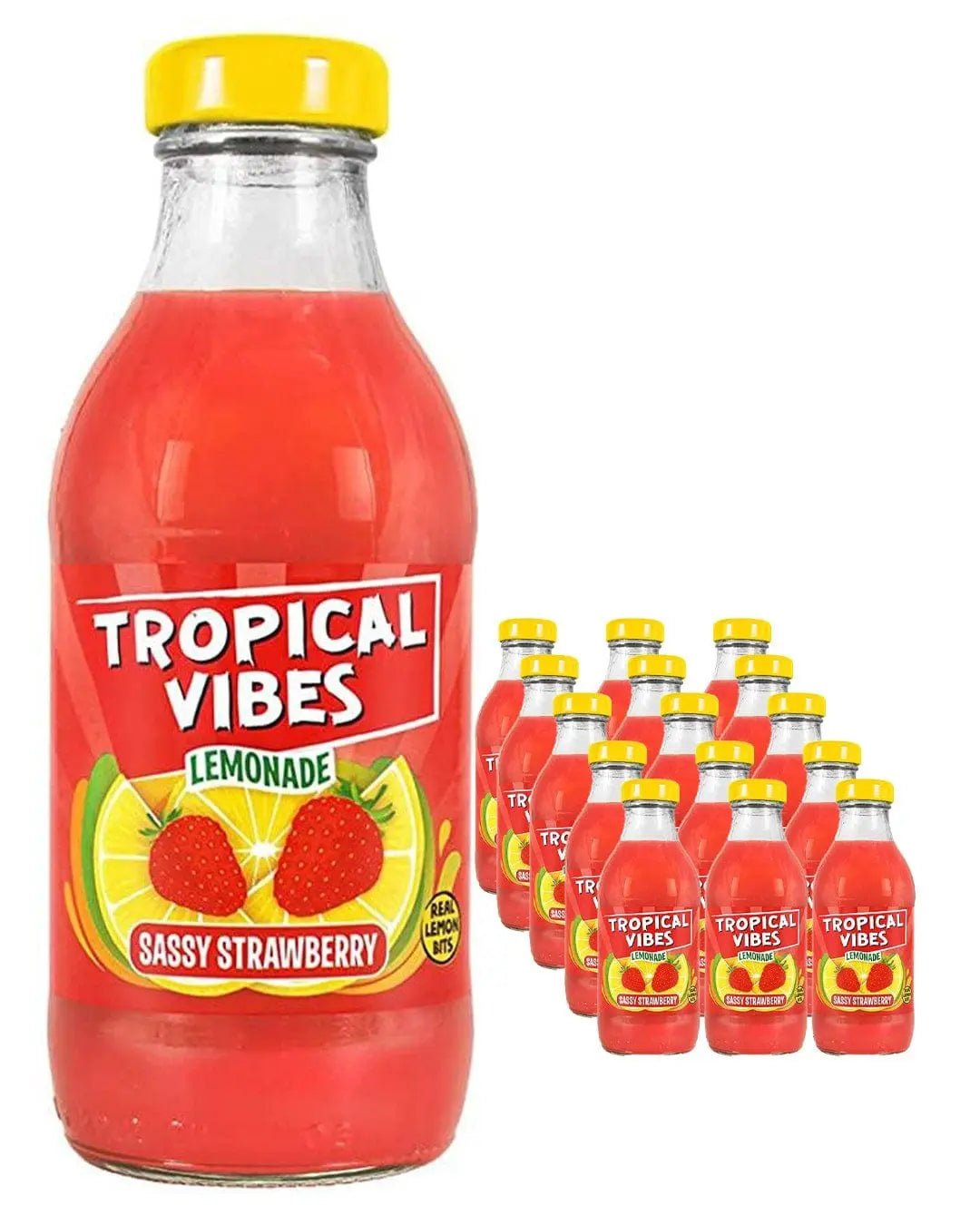 Tropical Vibes Lemonade Sassy Strawberry Multipack, 15 x 300 ml Soft Drinks & Mixers