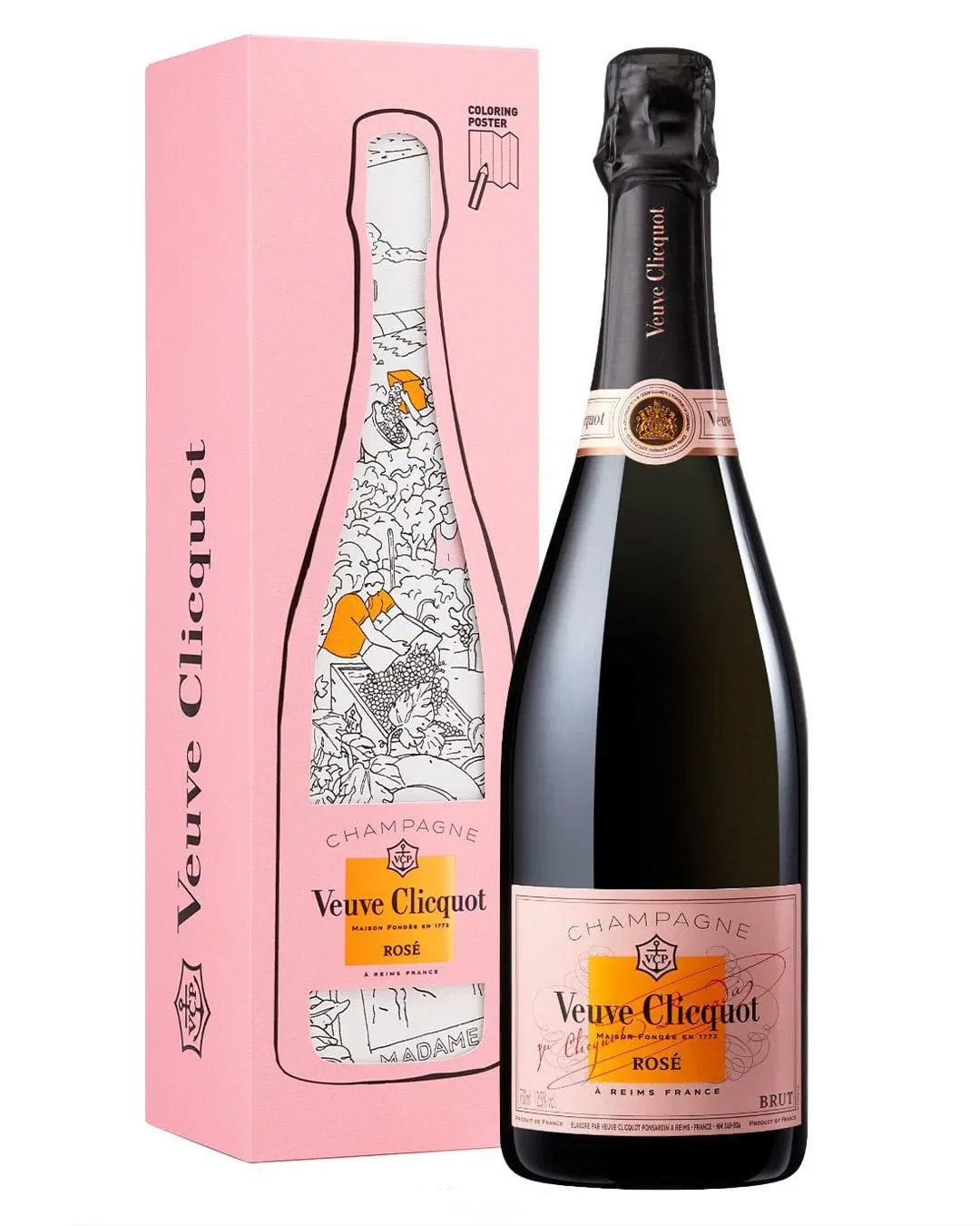 Veuve Clicquot Rosé Colouring Pack Limited Edition, 75 cl Champagne & Sparkling