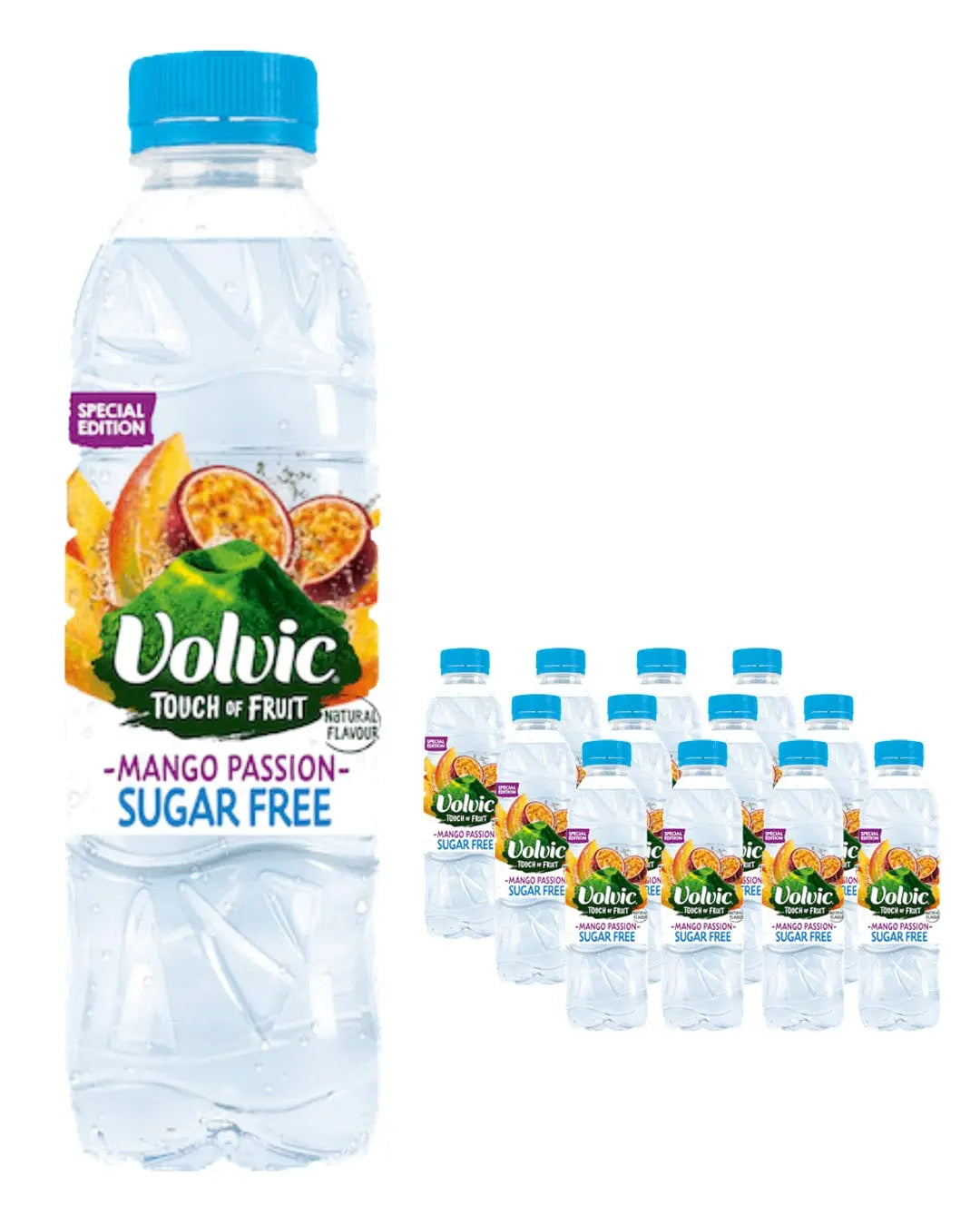 Volvic Sugar Free Touch of Fruit Mango Passion Flavoured Water Multipack, 12 x 500 ml Water