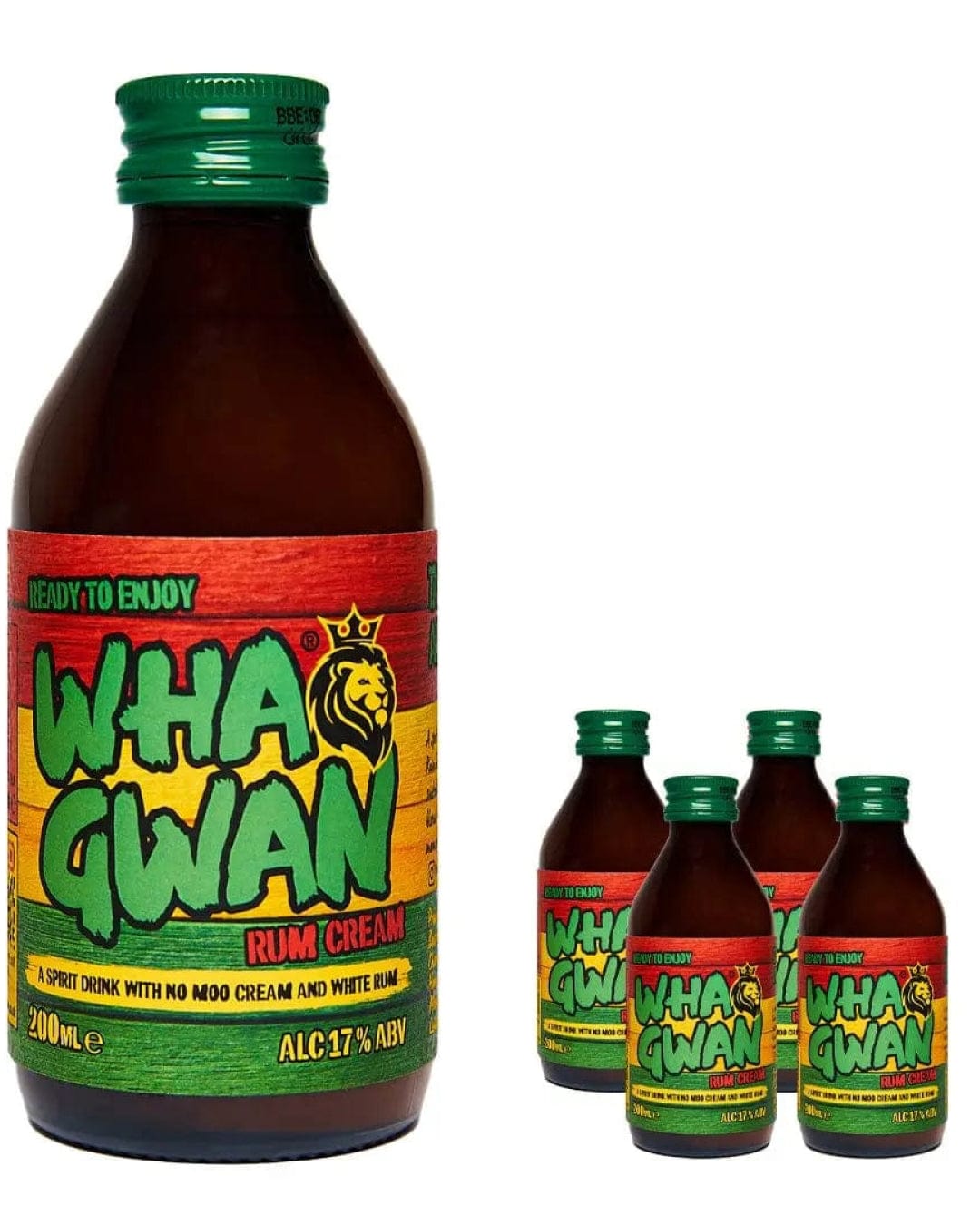 Wha Gwan Rum Cream Multipack, 4 x 200 ml Liqueurs & Other Spirits