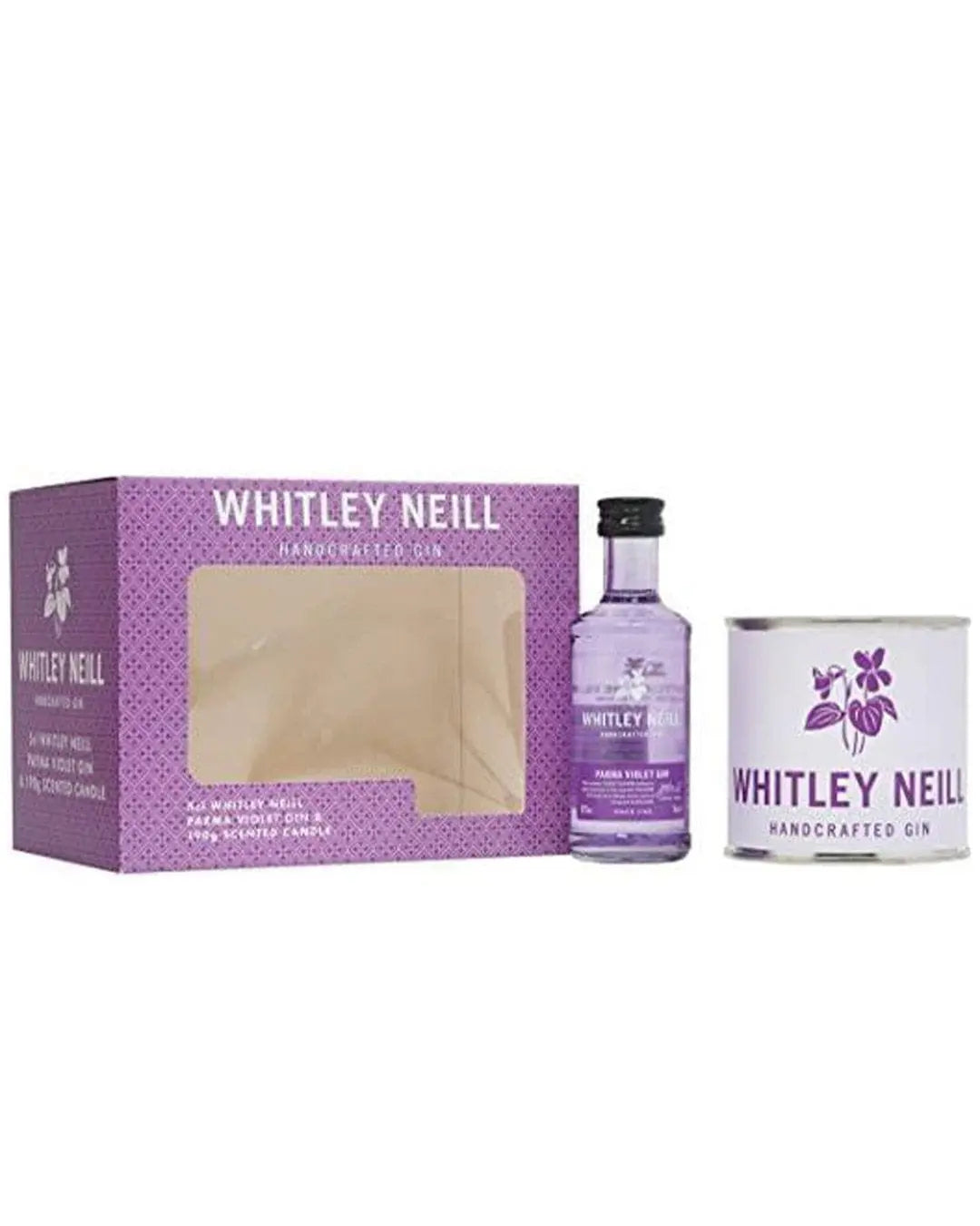 Whitley Neill Parma Violet and Candle Gift Set, 5 cl Spirit Miniatures